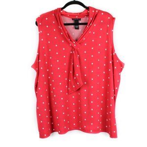 MAGGIE BARNES Red Polka Dot Summer Blouse 2XL